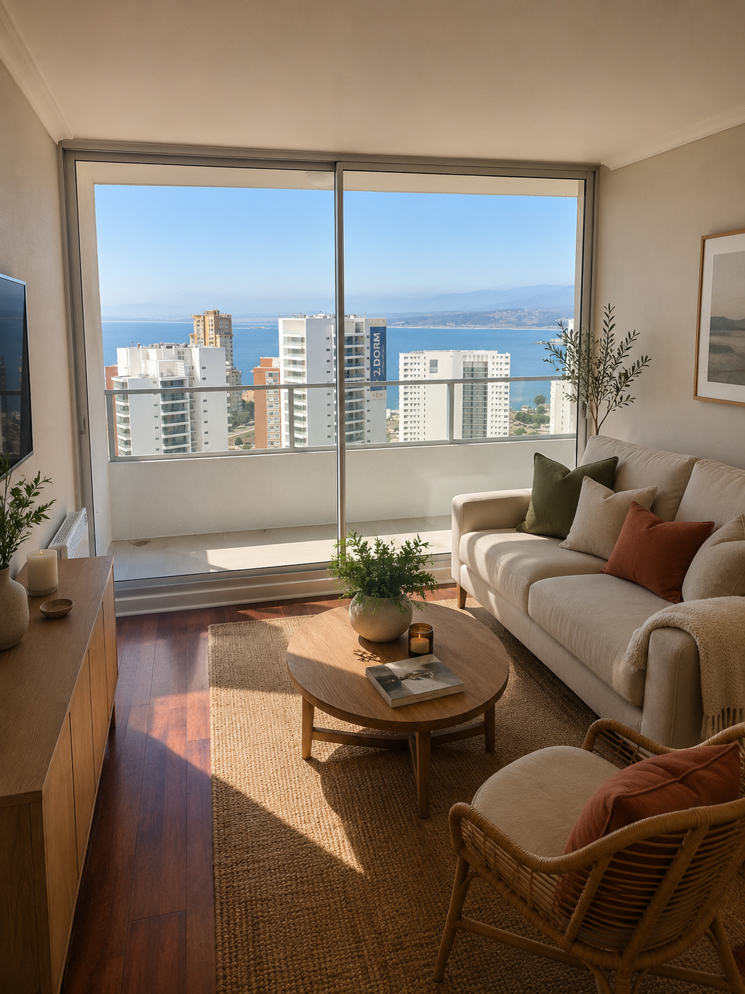 Un departamento con espacio íntimo y acogedor